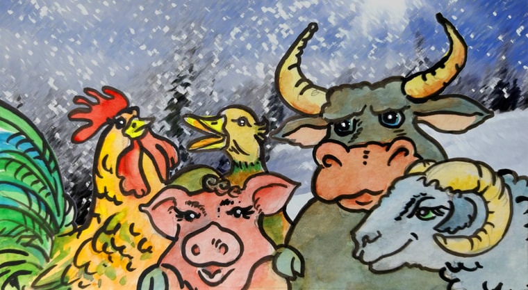 Як звірі хату будували