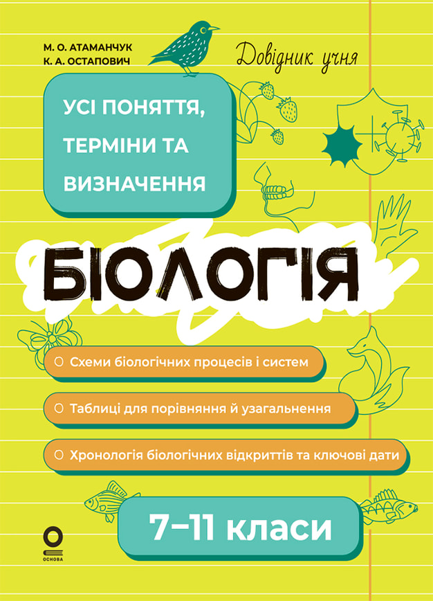 Біологія. Усі поняття, терміни та визначення. 7–11 класи