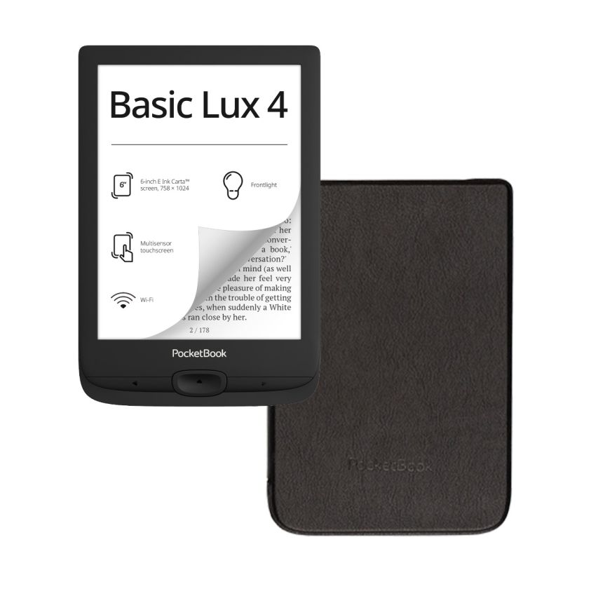  PocketBook Basic Lux 4 Ink Black з обкладинкою фото №1