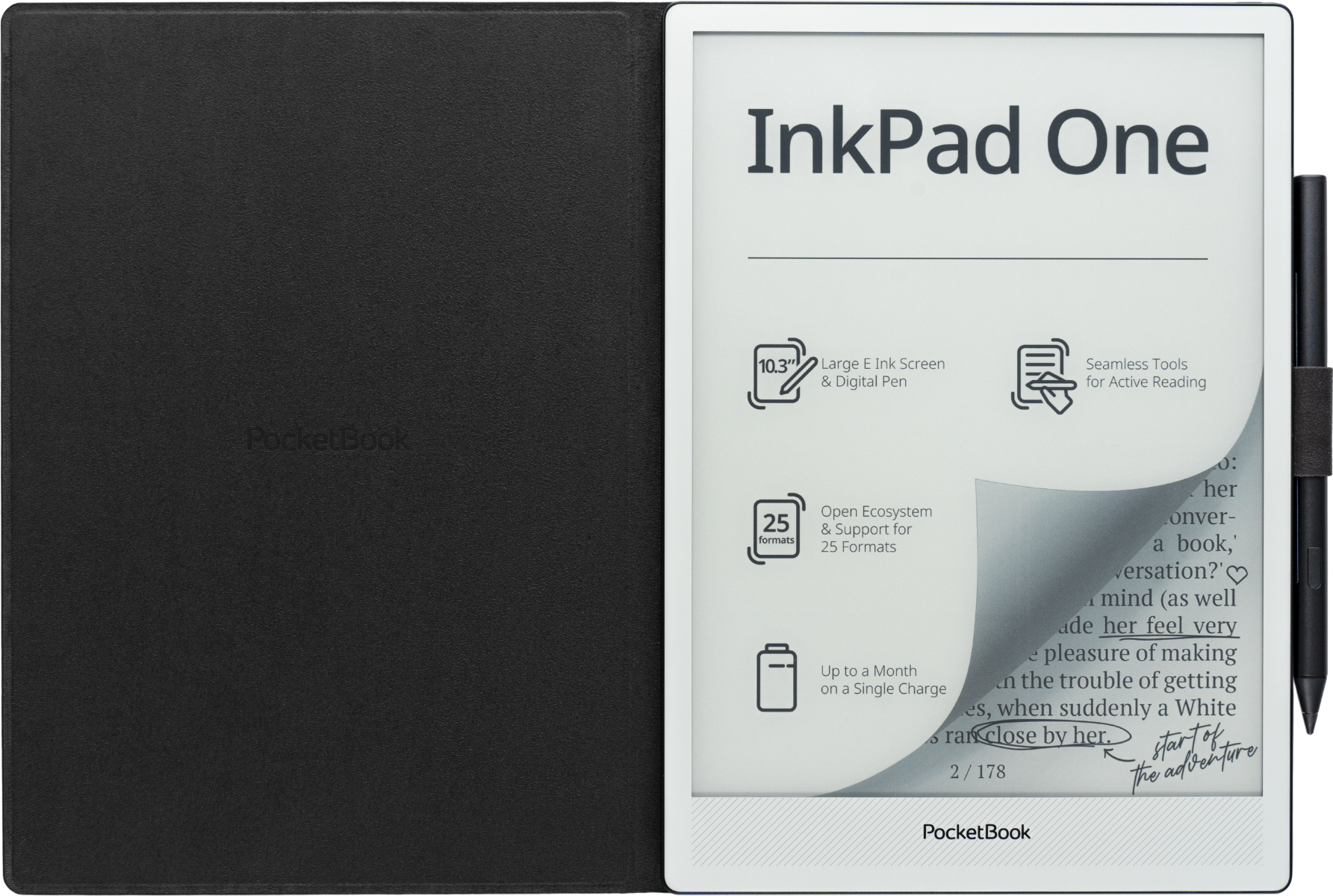 Magnetic folio cover black for InkPad 1030 One