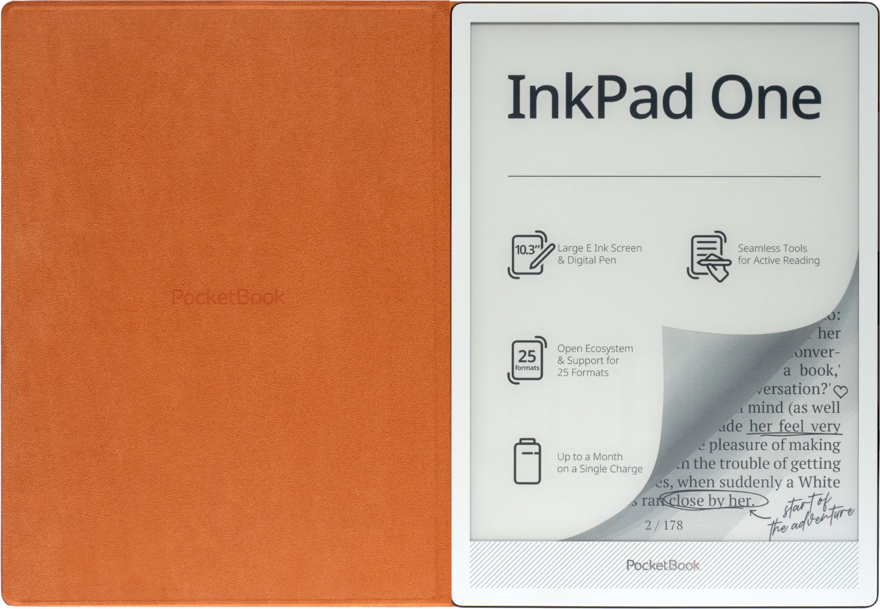 Magnetic folio cover dark orange for InkPad 1030 One
