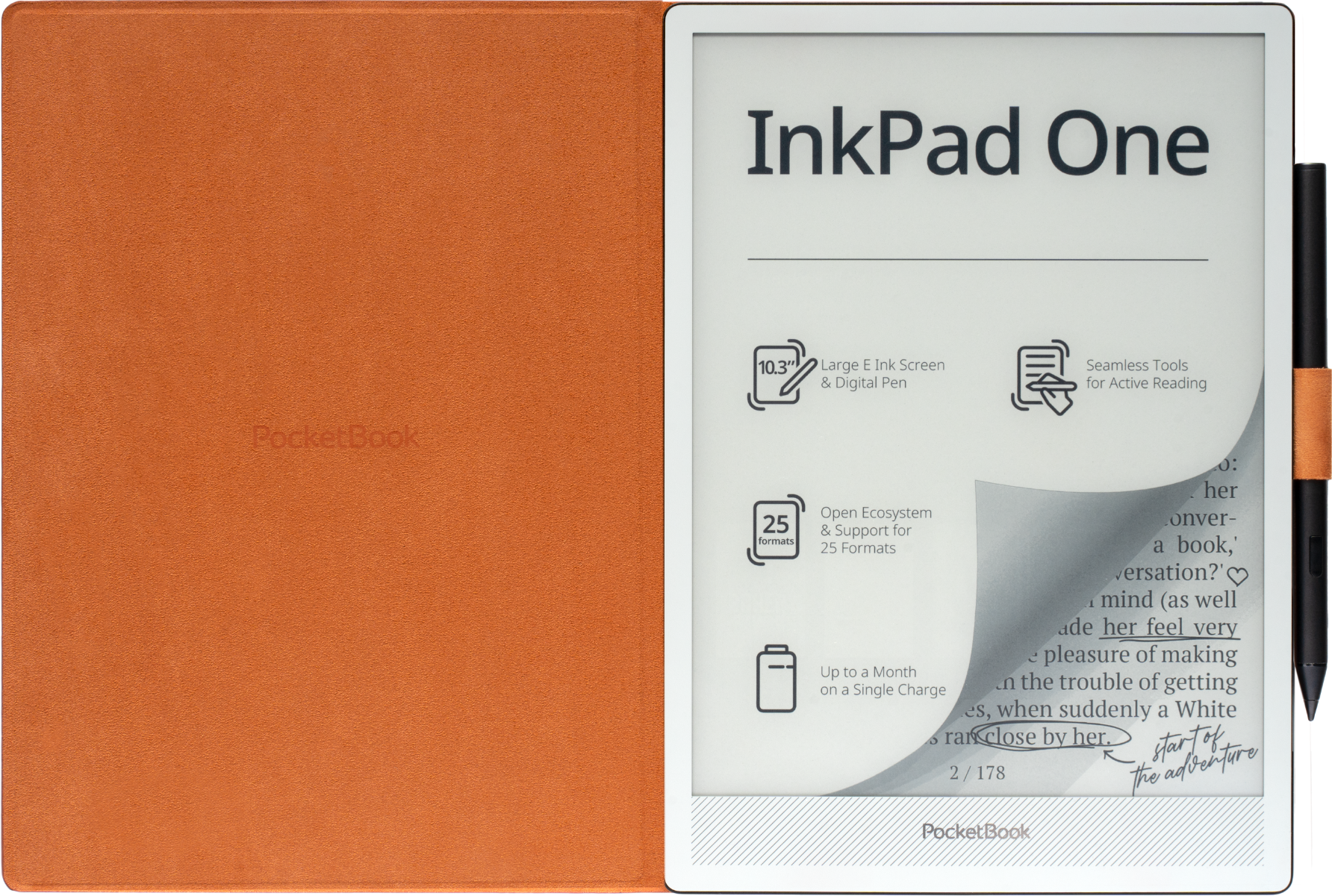 Magnetic folio cover dark orange for InkPad 1030 One