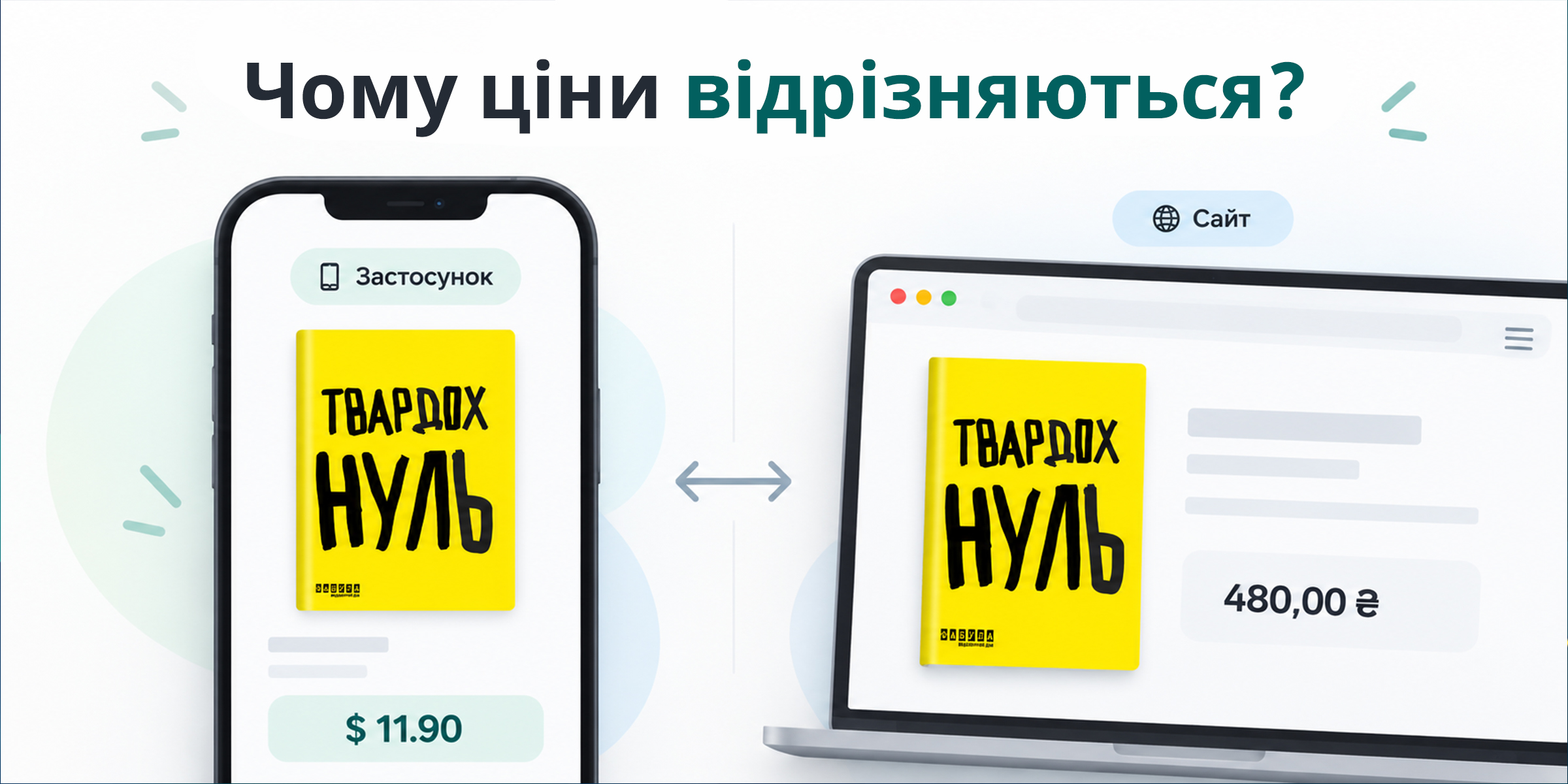 Чому ціни на книги в застосунку та на сайті різні?